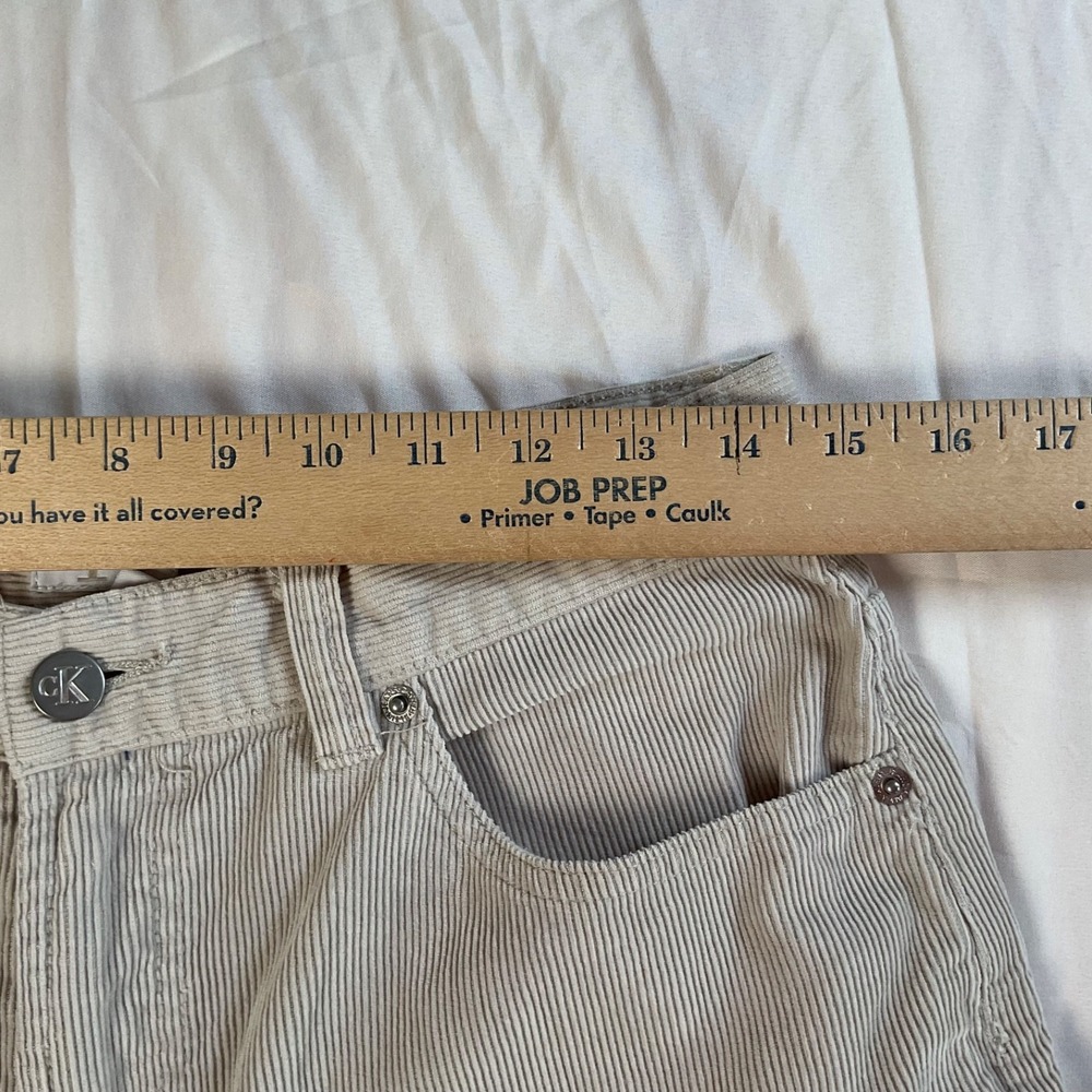 Calvin Klein Corduroy Pants Women's 10 White Straight High Rise Retro Streetwear - Picture 3 of 9